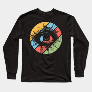 Distressed Eye Pop Art – Vintage Grunge Visionary Aesthetic Tee Long Sleeve T-Shirt