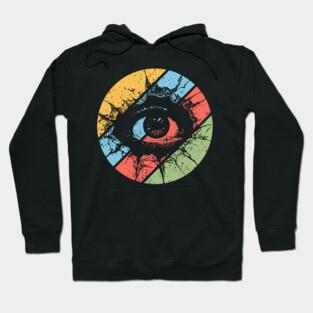 Distressed Eye Pop Art – Vintage Grunge Visionary Aesthetic Tee Hoodie