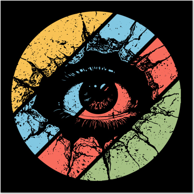 Distressed Eye Pop Art – Vintage Grunge Visionary Aesthetic Tee Wall Art by TuncGK