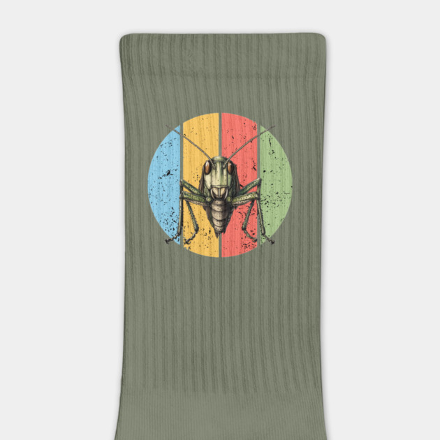 Retro Grunge Grasshopper Pop Art – Distressed Vintage Insect Tee by TuncGK