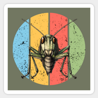 Retro Grunge Grasshopper Pop Art – Distressed Vintage Insect Tee Sticker
