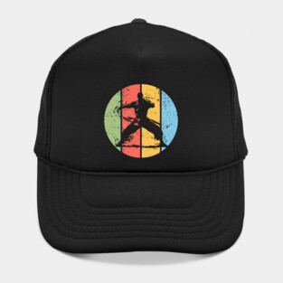 Retro Kung Fu Warrior Pop Art – Vintage Martial Arts Grunge Tee Hat