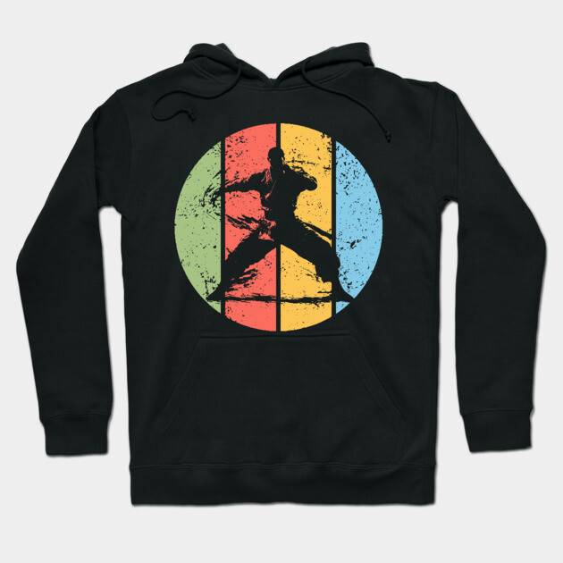 Retro Kung Fu Warrior Pop Art – Vintage Martial Arts Grunge Tee Hoodie by TuncGK