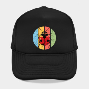 Vintage Red Ladybug Grunge Pop Art – Retro Distressed Insect Tee Hat