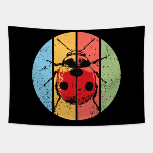 Vintage Red Ladybug Grunge Pop Art – Retro Distressed Insect Tee Tapestry