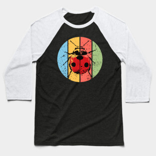 Vintage Red Ladybug Grunge Pop Art – Retro Distressed Insect Tee Baseball T-Shirt