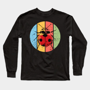 Vintage Red Ladybug Grunge Pop Art – Retro Distressed Insect Tee Long Sleeve T-Shirt