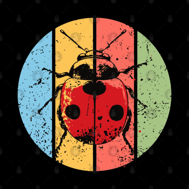 Vintage Red Ladybug Grunge Pop Art – Retro Distressed Insect Tee by TuncGK