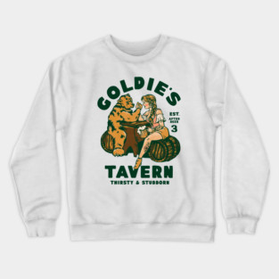 Goldie's Tavern Woman Arm Wrestling A Bar Shirt Crewneck Sweatshirt