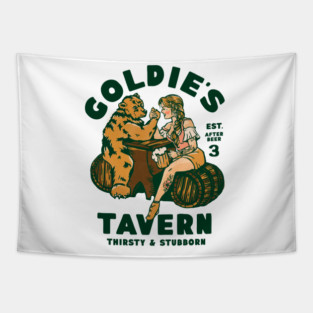 Goldie's Tavern Woman Arm Wrestling A Bar Shirt Tapestry