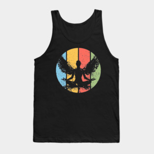 Meditating Angel Grunge Pop Art – Vintage Spiritual Aesthetic Tee Tank Top