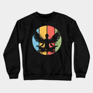 Meditating Angel Grunge Pop Art – Vintage Spiritual Aesthetic Tee Crewneck Sweatshirt