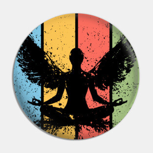 Meditating Angel Grunge Pop Art – Vintage Spiritual Aesthetic Tee Pin