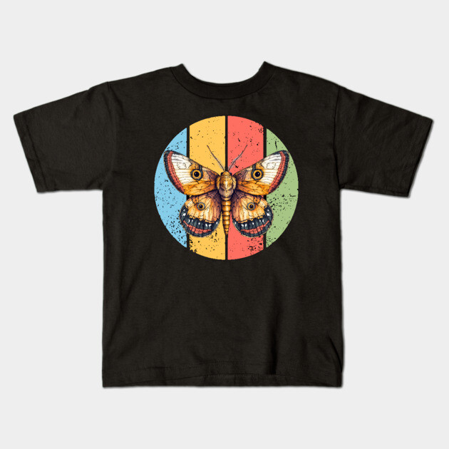 Vintage Grunge Moth Pop Art – Retro Distressed Insect Tee Kids T-Shirt by TuncGK