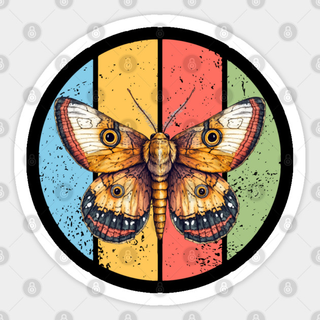 Vintage Grunge Moth Pop Art – Retro Distressed Insect Tee Sticker by TuncGK