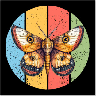Vintage Grunge Moth Pop Art – Retro Distressed Insect Tee Posters and Art