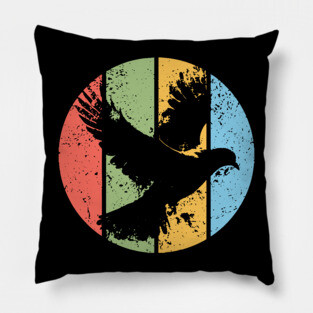 Peaceful Dove Grunge Pop Art – Vintage Retro Bird Silhouette Tee Pillow