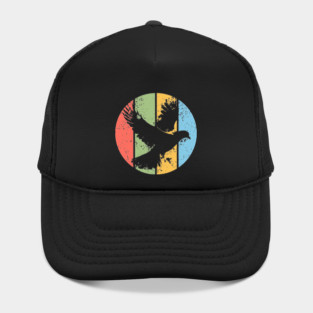 Peaceful Dove Grunge Pop Art – Vintage Retro Bird Silhouette Tee Hat