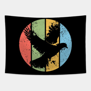 Peaceful Dove Grunge Pop Art – Vintage Retro Bird Silhouette Tee Tapestry