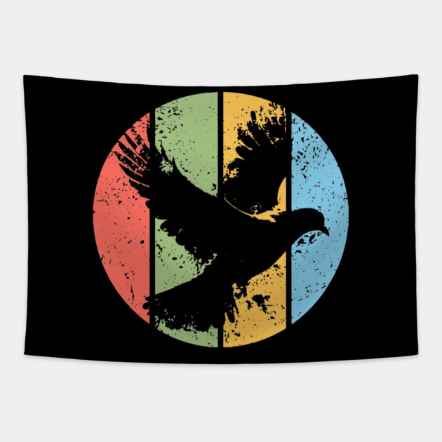 Peaceful Dove Grunge Pop Art – Vintage Retro Bird Silhouette Tee Tapestry by TuncGK