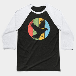 Peaceful Dove Grunge Pop Art – Vintage Retro Bird Silhouette Tee Baseball T-Shirt