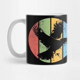 Peaceful Dove Grunge Pop Art – Vintage Retro Bird Silhouette Tee Mug