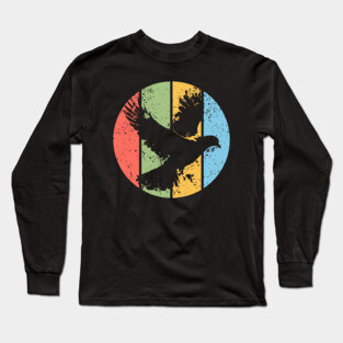 Peaceful Dove Grunge Pop Art – Vintage Retro Bird Silhouette Tee Long Sleeve T-Shirt