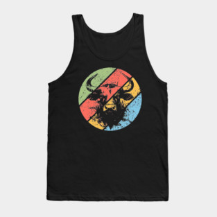 Distressed Retro Bull Pop Art – Vintage Grunge Animal Silhouette Tee Tank Top