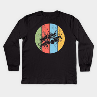 Vintage Grunge Airplane Pop Art – Retro Aviation Distressed Tee Kids Long Sleeve T-Shirt