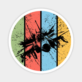 Vintage Grunge Airplane Pop Art – Retro Aviation Distressed Tee Magnet