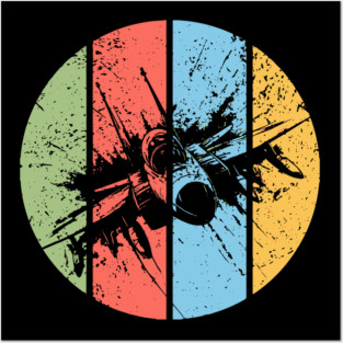 Vintage Grunge Airplane Pop Art – Retro Aviation Distressed Tee Posters and Art