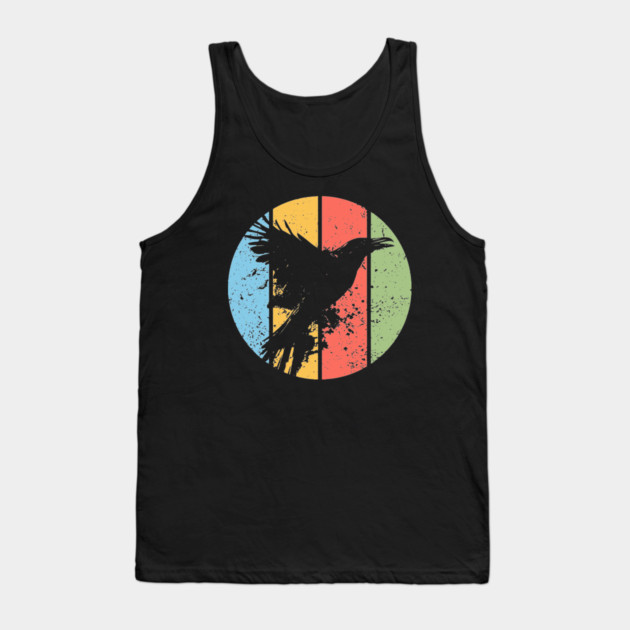 Gothic Grunge Raven Pop Art – Vintage Distressed Crow Tee Tank Top by TuncGK