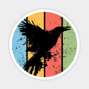 Gothic Grunge Raven Pop Art – Vintage Distressed Crow Tee Magnet