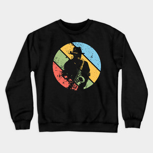 Vintage Jazz Saxophone Pop Art – Retro Grunge Musician Tee Crewneck Sweatshirt