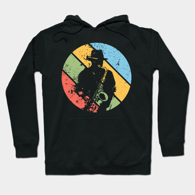 Vintage Jazz Saxophone Pop Art – Retro Grunge Musician Tee Hoodie by TuncGK