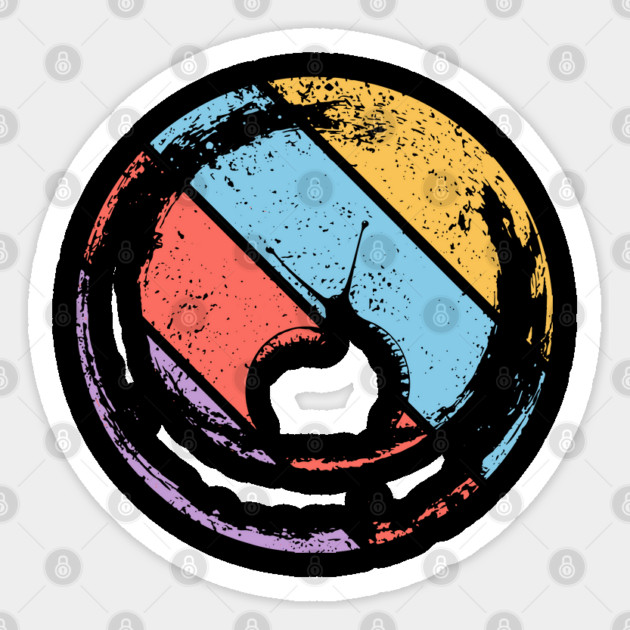 Retro Grunge Snail Pop Art – Minimalist Distressed Nature Tee Sticker by TuncGK