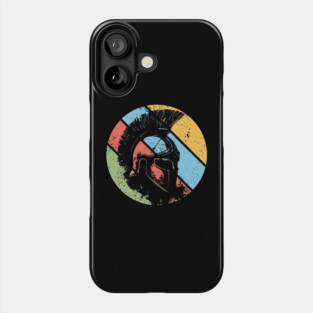 Vintage Spartan Warrior Pop Art – Distressed Retro Greek Helmet Tee Phone Case