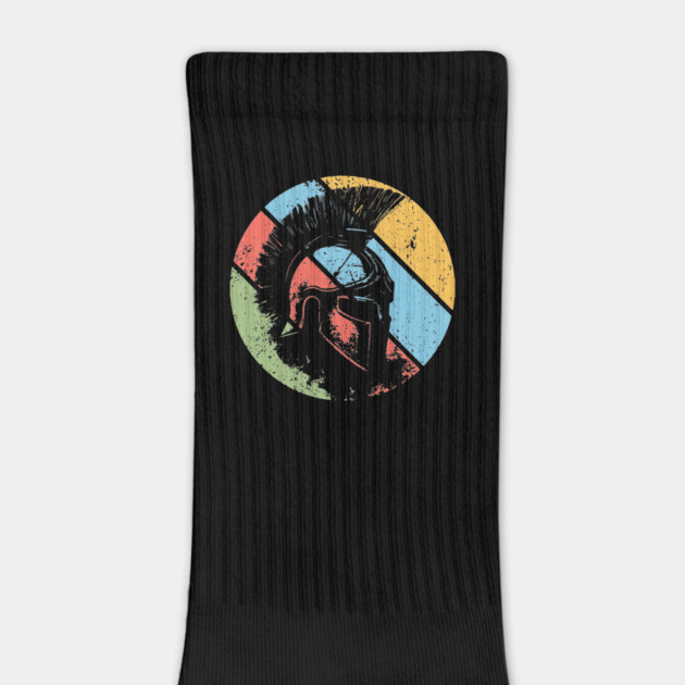 Vintage Spartan Warrior Pop Art – Distressed Retro Greek Helmet Tee by TuncGK