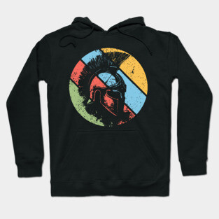 Vintage Spartan Warrior Pop Art – Distressed Retro Greek Helmet Tee Hoodie