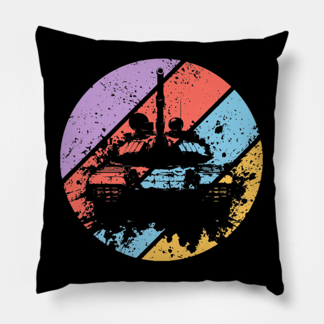 Retro Grunge Military Tank Pop Art – Distressed War Machine Tee Pillow by TuncGK