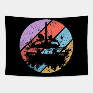 Retro Grunge Military Tank Pop Art – Distressed War Machine Tee Tapestry
