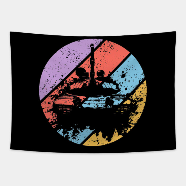Retro Grunge Military Tank Pop Art – Distressed War Machine Tee Tapestry by TuncGK