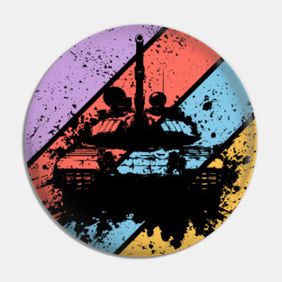 Retro Grunge Military Tank Pop Art – Distressed War Machine Tee Pin