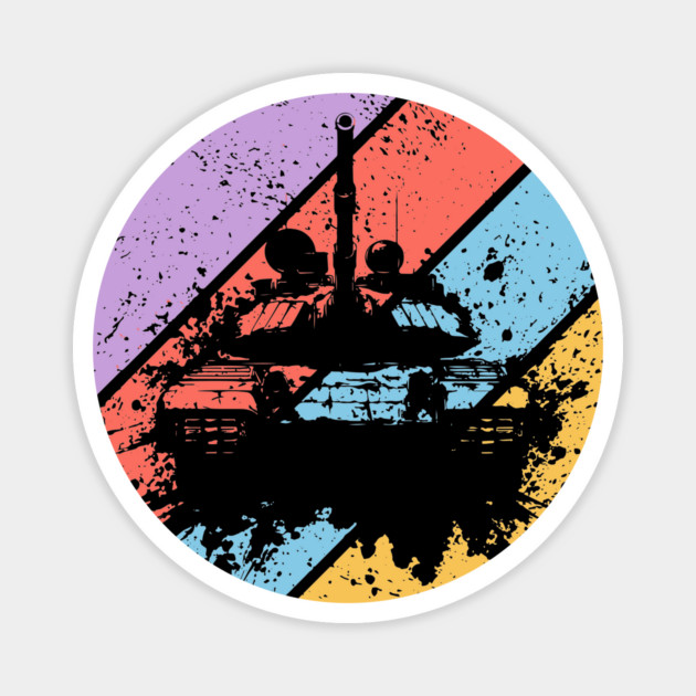 Retro Grunge Military Tank Pop Art – Distressed War Machine Tee Magnet by TuncGK