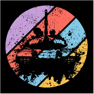 Retro Grunge Military Tank Pop Art – Distressed War Machine Tee Posters and Art