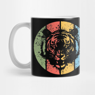 Vintage Grunge Tiger Pop Art – Retro Distressed Wildcat Tee Mug
