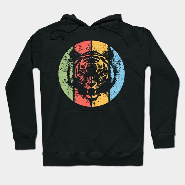 Vintage Grunge Tiger Pop Art – Retro Distressed Wildcat Tee Hoodie by TuncGK