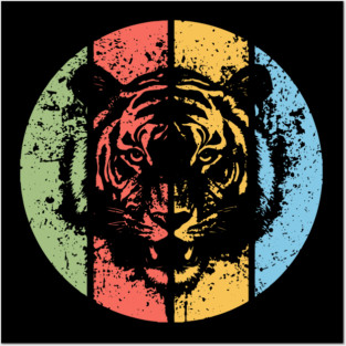 Vintage Grunge Tiger Pop Art – Retro Distressed Wildcat Tee Posters and Art
