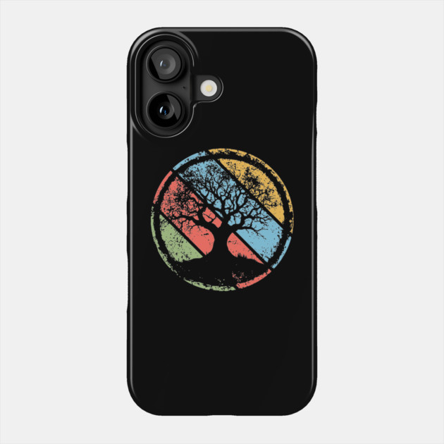 Vintage Grunge Tree of Life Pop Art – Retro Spiritual Symbol Tee Phone Case by TuncGK