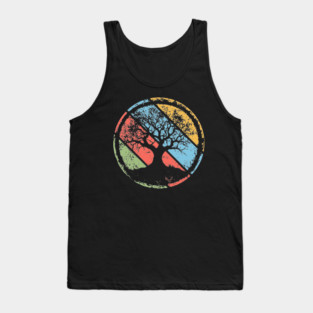 Vintage Grunge Tree of Life Pop Art – Retro Spiritual Symbol Tee Tank Top